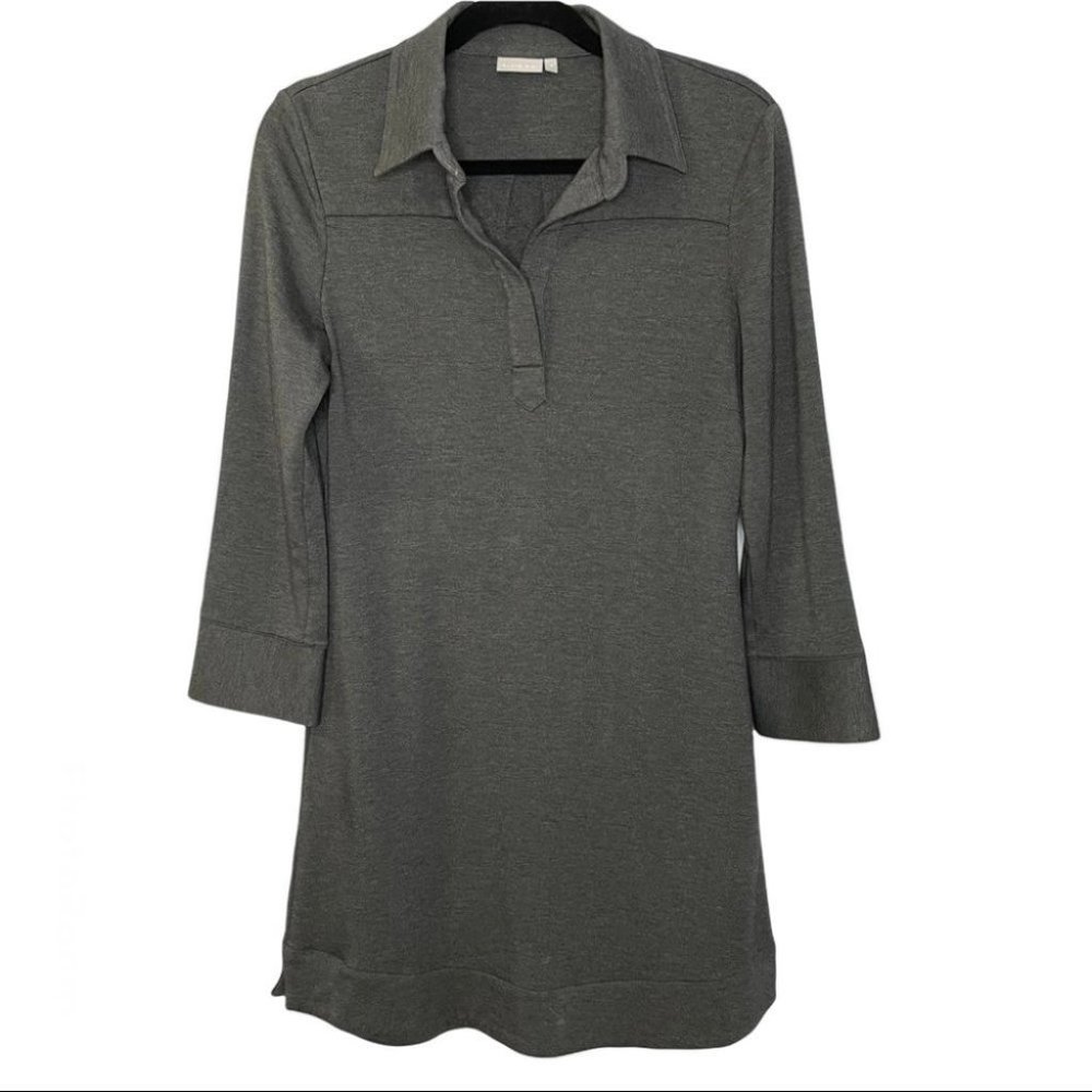 Ellie Kai Brooke Short Dress Charcoal Grey ¾ Sleeve
